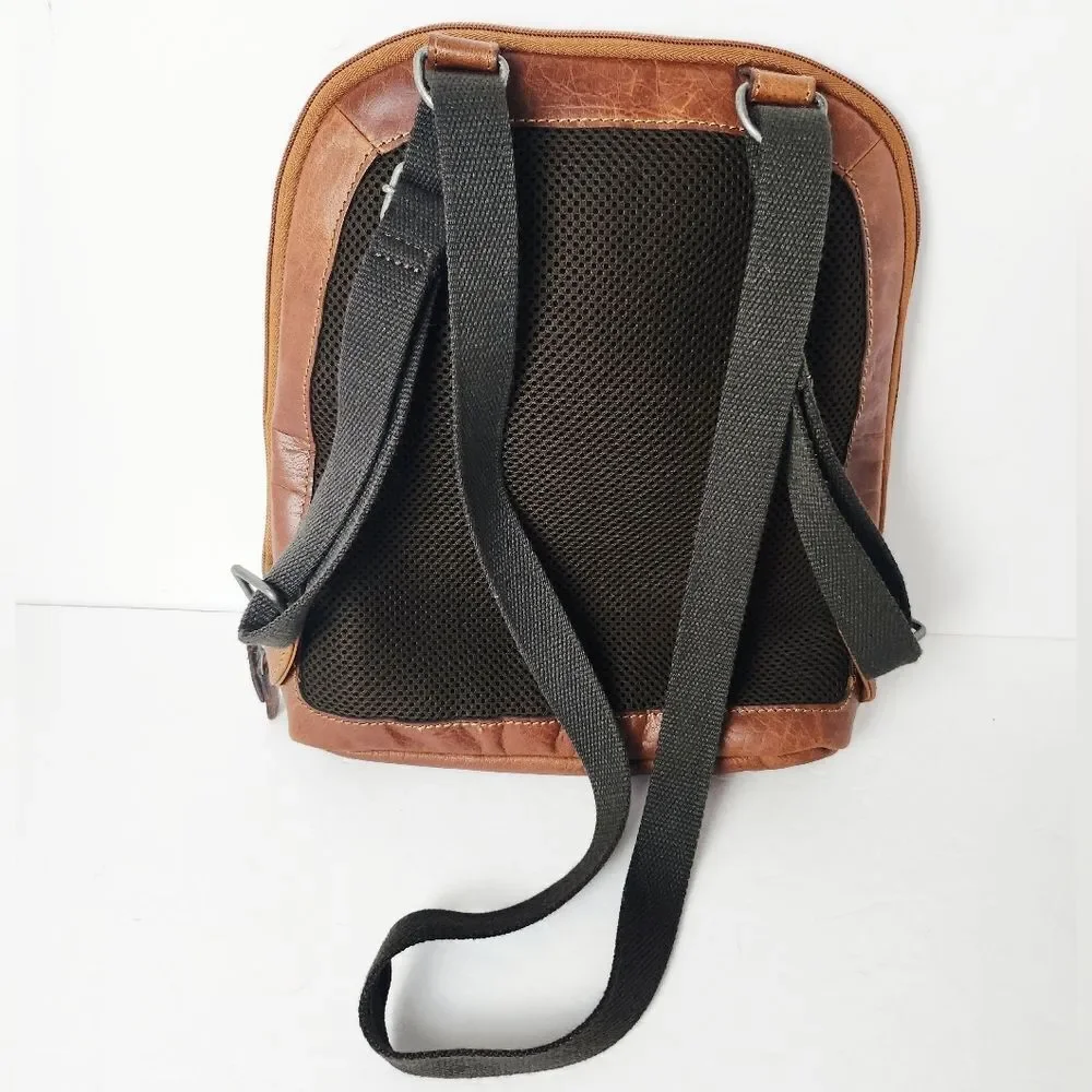 Jack Georges Voyager Convertible Backpack Crossbody Brown Buffalo Leather